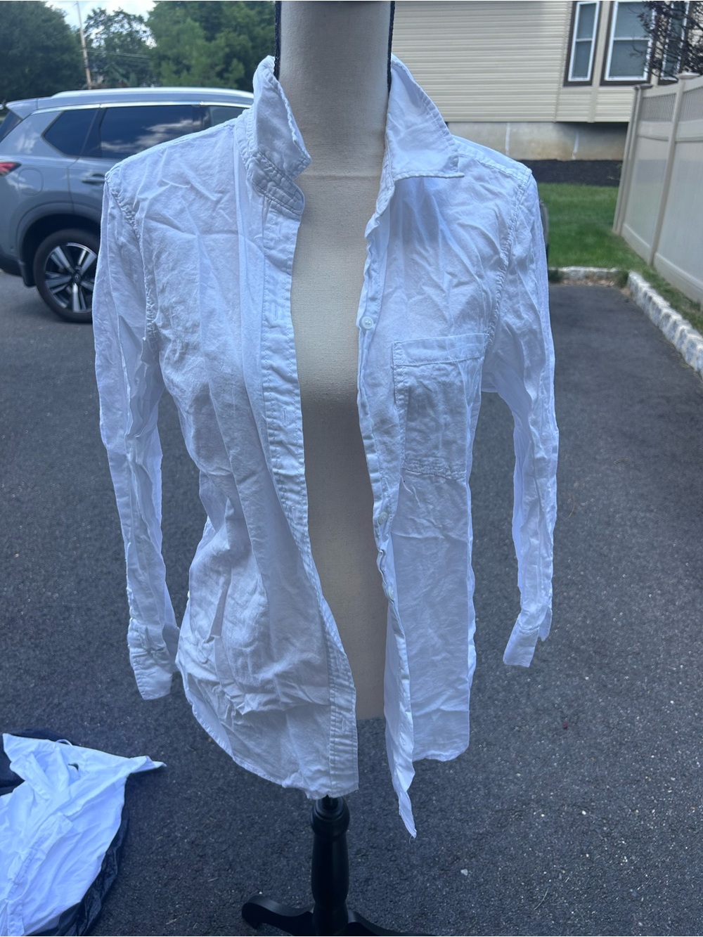 H&M White Lightweight Button-Front Jacket